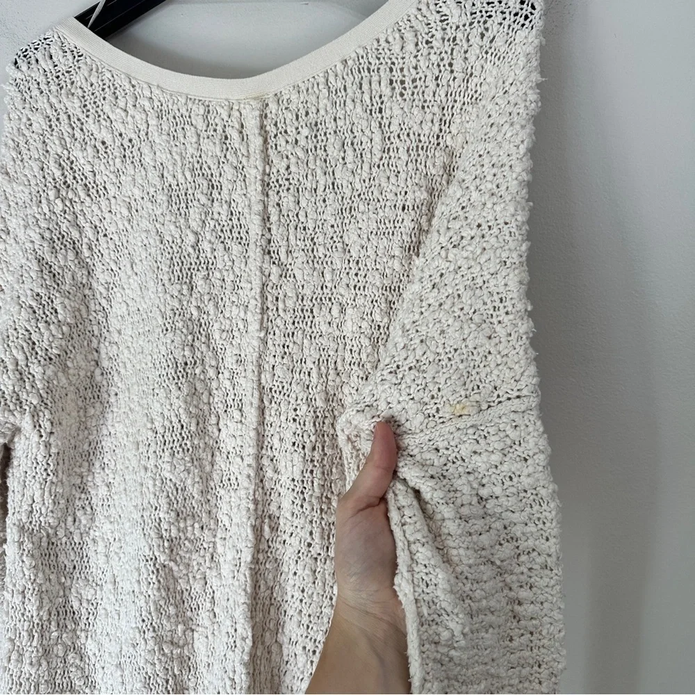 Free People Songbird Ivory knit Pullover Sweater Medium